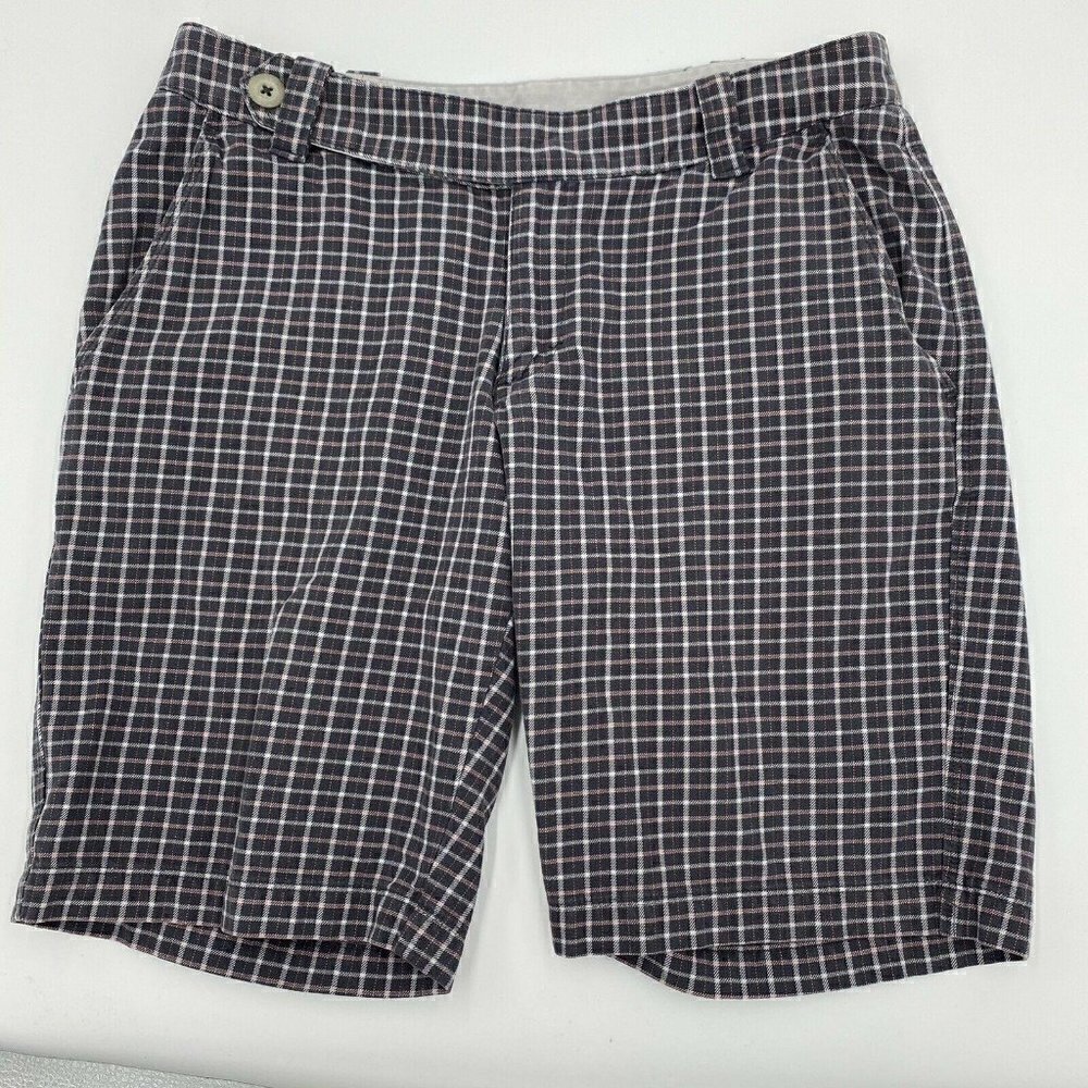 The North Face Sz 6 Women’s Shorts Brown Plaid Bermuda Walking Stretch EUC